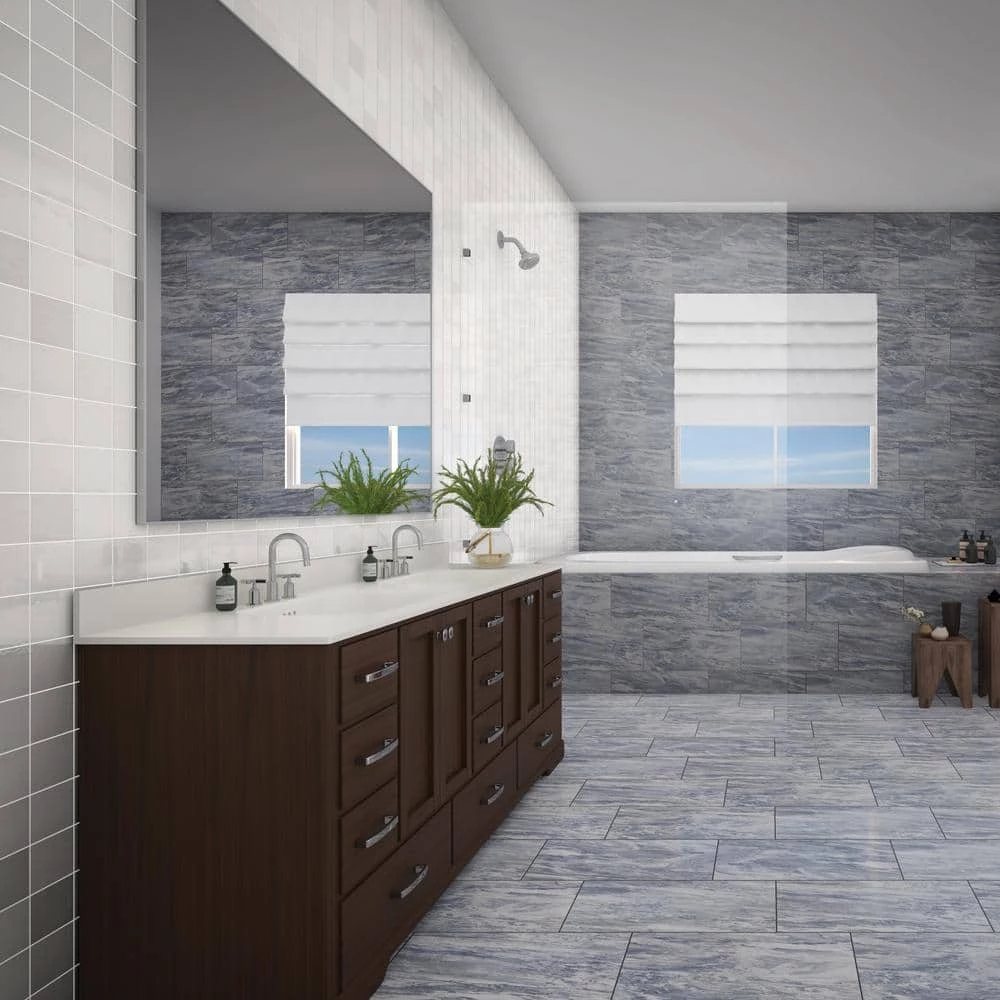 Yorkview Bluette Crystal 12 in. x 24 in. Glazed Porcelain Floor and Wall Tile (17.1 sq. ft./Case) by Daltile 4 Yorkview Bluette Crystal 12 in. x 24 in. Glazed Porcelain Floor and Wall Tile (17.1 sq. ft./Case) by Daltile - Image 2