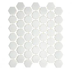 Restore Bright White 10 in. x 12 in. Glazed Ceramic Hexagon Mosaic Tile (0.81 sq. ft./each) by Daltile 11 Restore Bright White 10 in. x 12 in. Glazed Ceramic Hexagon Mosaic Tile (0.81 sq. ft./each) by Daltile -Daltile Sales Store bright white daltile ceramic tile 019015hexms1p2 1d 1000