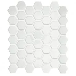 Restore Bright White 10 in. x 12 in. Glazed Ceramic Hexagon Mosaic Tile (0.81 sq. ft./each) by Daltile