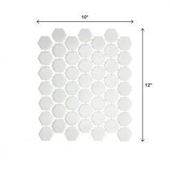 Restore Bright White 10 in. x 12 in. Glazed Ceramic Hexagon Mosaic Tile (0.81 sq. ft./each) by Daltile 10 Restore Bright White 10 in. x 12 in. Glazed Ceramic Hexagon Mosaic Tile (0.81 sq. ft./each) by Daltile -Daltile Sales Store bright white daltile ceramic tile 019015hexms1p2 a0 1000