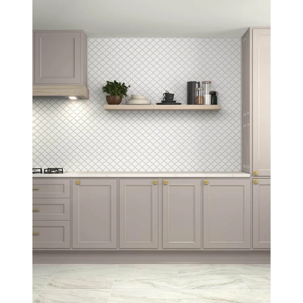 Restore Bright White 11 in. x 12 in. Glazed Ceramic Arabesque Mosaic Tile (0.74 sq. ft./Piece) by Daltile 4 Restore Bright White 11 in. x 12 in. Glazed Ceramic Arabesque Mosaic Tile (0.74 sq. ft./Piece) by Daltile - Image 2