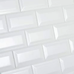 Restore 3 in. x 6 in. Ceramic Bevel Bright White Subway Tile (10 sq. ft. / case) by Daltile -Daltile Sales Store bright white daltile ceramic tile re1536modbhd1p4 4f 1000