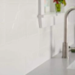 Restore 4 in. x 16 in. Ceramic Bright White Subway Tile (13.20 sq. ft. / Case) by Daltile -Daltile Sales Store bright white daltile ceramic tile re15416hd1p2 44 1000