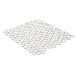 Restore Bright White 10 in. x 11 in. Glazed Ceramic Penny Round Mosaic Tile (0.83 sq. ft./Piece) by Daltile -Daltile Sales Store bright white daltile ceramic tile re19pnyrdhd1p 40 1000