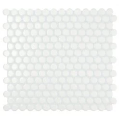 Restore Bright White 10 in. x 11 in. Glazed Ceramic Penny Round Mosaic Tile (0.83 sq. ft./Piece) by Daltile