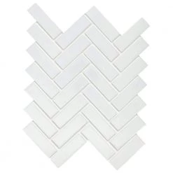 Restore Bright White Glossy 9 in. x 12 in. Glazed Ceramic Herringbone Mosaic Tile (0.6 sq. ft./each) by Daltile