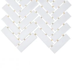 Restore Bright White Glossy 9 in. x 12 in. Glazed Ceramic Herringbone Mosaic Tile (0.6 sq. ft./each) by Daltile -Daltile Sales Store bright white glossy daltile ceramic tile 019013herms1p2 66 1000