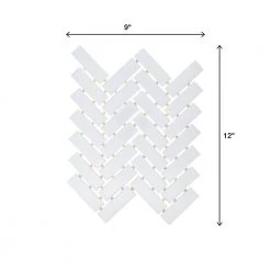Restore Bright White Glossy 9 in. x 12 in. Glazed Ceramic Herringbone Mosaic Tile (0.6 sq. ft./each) by Daltile -Daltile Sales Store bright white glossy daltile ceramic tile 019013herms1p2 a0 1000