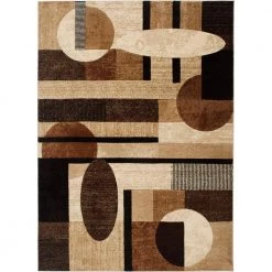 Tribeca Brown/Beige 8 ft. x 11 ft. Geometric Area Rug by Home Dynamix