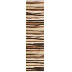 Tribeca Jayden Brown/Beige 2 ft. x 18 ft. Stripe Runner Area Rug by Home Dynamix