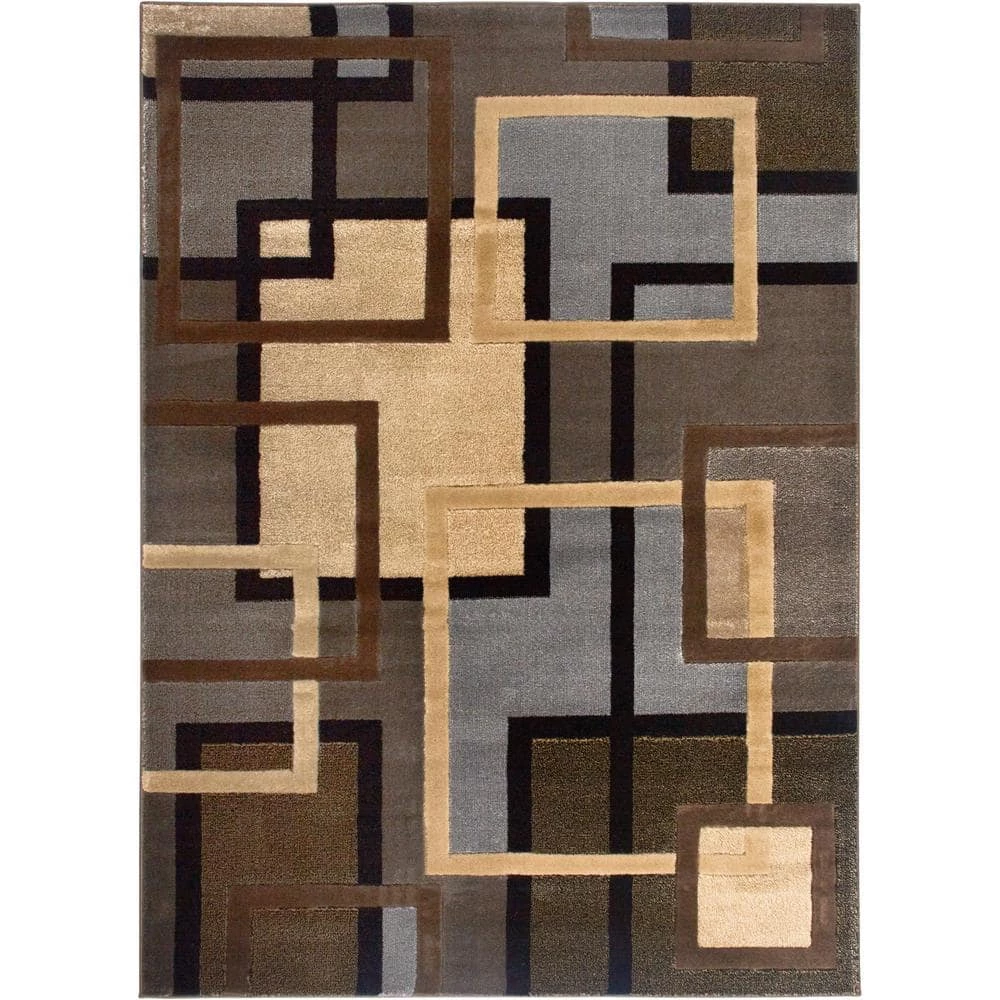 Tribeca Grey/Brown/Grey 8 ft. x 11 ft. Geometric Area Rug by Home Dynamix 3 Tribeca Grey/Brown/Grey 8 ft. x 11 ft. Geometric Area Rug by Home Dynamix
