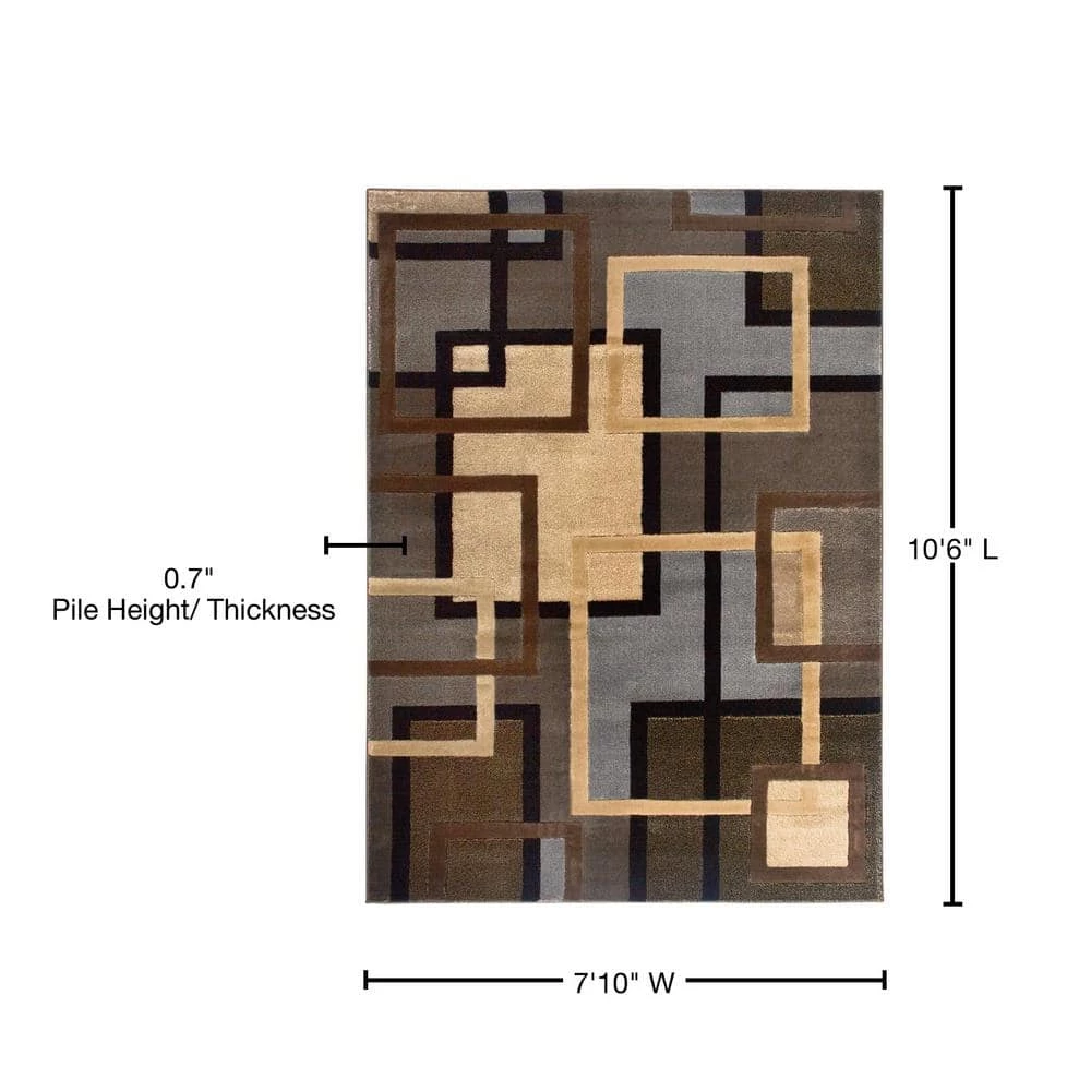 Tribeca Grey/Brown/Grey 8 ft. x 11 ft. Geometric Area Rug by Home Dynamix 8 Tribeca Grey/Brown/Grey 8 ft. x 11 ft. Geometric Area Rug by Home Dynamix - Image 6