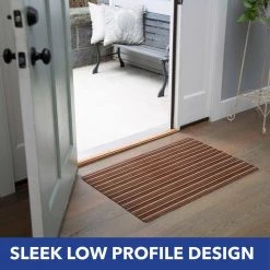 Smooth Step Brown Stripe 24 in. x 35 in. Machine Washable Kitchen Mat by Home Dynamix -Daltile Sales Store brown home dynamix door mats 3 sstp 500 1f 1000