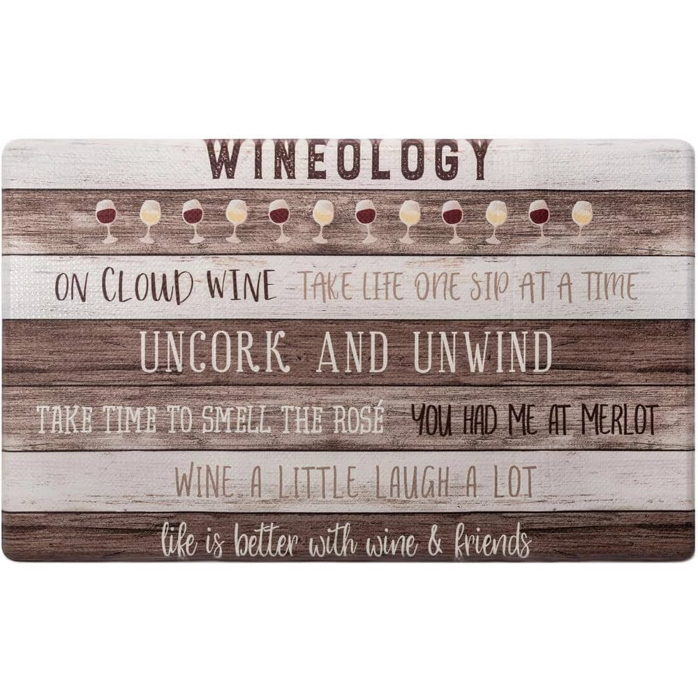 Cozy Living Wineology Brown 20 in. x 36 in. Anti Fatigue Kitchen Mat by Home Dynamix 3 Cozy Living Wineology Brown 20 in. x 36 in. Anti Fatigue Kitchen Mat by Home Dynamix