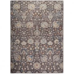 Venice Flore Brown/Ivory 8 ft. x 10 ft. Floral Area Rug by Home Dynamix