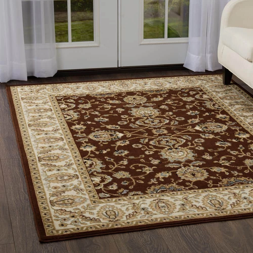 Optimum Brown/Ivory 8 ft. x 10 ft. Indoor Area Rug by Home Dynamix 4 Optimum Brown/Ivory 8 ft. x 10 ft. Indoor Area Rug by Home Dynamix - Image 2