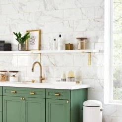 LuxeCraft Calacatta Gold Marble 8 in. x 24 in. Glazed Ceramic Wall Tile (13.3 sq. ft./Case) by Daltile -Daltile Sales Store calacatta marble daltile ceramic tile lc28824hd1p2 44 1000