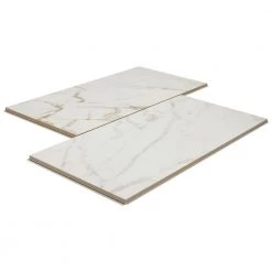QuicTile 12 in. x 24 in. Calacatta Marble Polished Porcelain Locking Floor Tile (9.6 sq. ft. / case) by Daltile -Daltile Sales Store calacatta marble polished daltile porcelain tile qc011224clkhd1l a0 1000