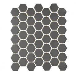 Restore Charcoal 10 in. x 12 in. Glazed Ceramic Hexagon Mosaic Tile (0.81 sq. ft./each) by Daltile -Daltile Sales Store charcoal daltile ceramic tile 018015hexms1p2 1d 1000