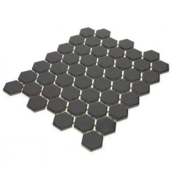 Restore Charcoal 10 in. x 12 in. Glazed Ceramic Hexagon Mosaic Tile (0.81 sq. ft./each) by Daltile -Daltile Sales Store charcoal daltile ceramic tile 018015hexms1p2 40 1000