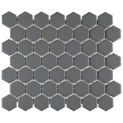 Restore Matte Charcoal Gray Hexagon 10 in. x 12 in. x 6.35 mm Glazed Ceramic Mosaic Tile (0.81 sq. ft./Each) by Daltile
