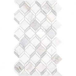 Xpress Mosaix Perfect-Fit Coastal Marble 11 in. x 18 in. Marble Diamond Geometric Mosaic Tile (13 sq. ft./case) by Daltile
