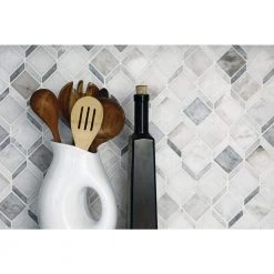 Xpress Mosaix Perfect-Fit Coastal Marble 11 in. x 18 in. Marble Diamond Geometric Mosaic Tile (13 sq. ft./case) by Daltile -Daltile Sales Store coastal marble daltile marble tile st53dgmtrmscchn fa 1000