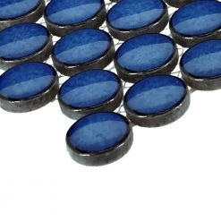 Restore Denim Blue 12 in. x 12 in. Glazed Porcelain Penny Round Mosaic Tile (10 sq. ft./Case) by Daltile -Daltile Sales Store denim blue daltile mosaic tile rr1011pnyrdms1p 4f 1000