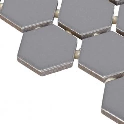 Restore Dove Gray 10 in. x 12 in. x Glazed Ceramic Hexagon Mosaic Tile (0.81 sq. ft./Each) by Daltile -Daltile Sales Store dove glossy gray daltile ceramic tile 018215hexms1p2 77 1000