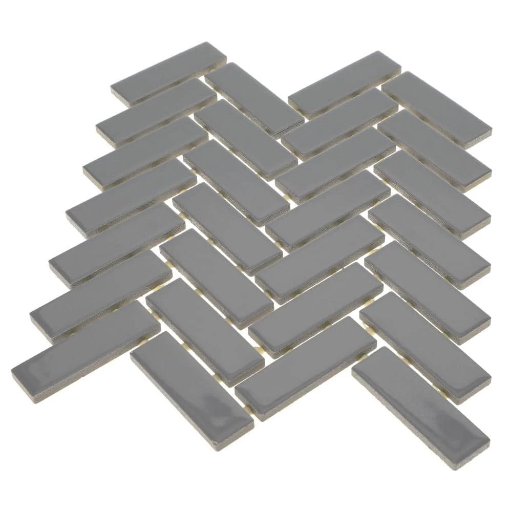 Restore Dove Gray 9 in. x 12 in. Glazed Ceramic Herringbone Mosaic Tile (0.6 sq. ft./each) by Daltile 5 Restore Dove Gray 9 in. x 12 in. Glazed Ceramic Herringbone Mosaic Tile (0.6 sq. ft./each) by Daltile - Image 3