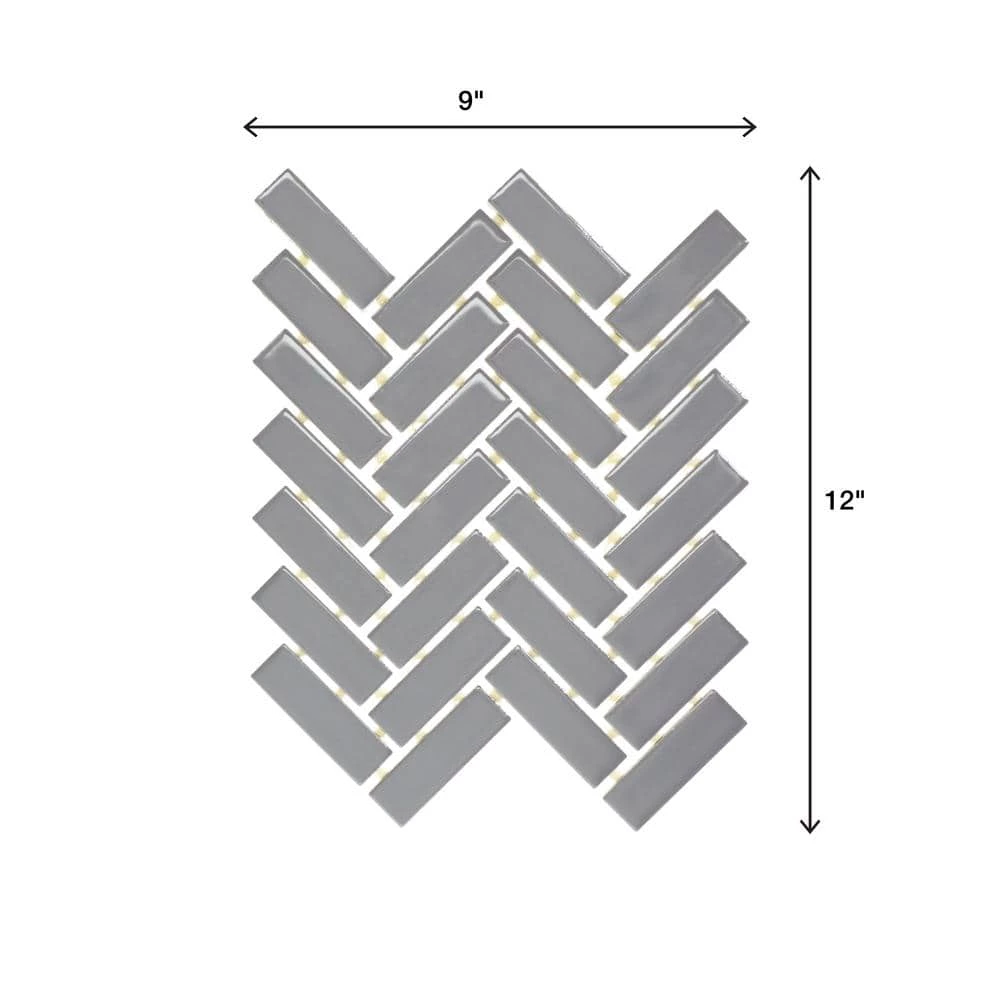 Restore Dove Gray 9 in. x 12 in. Glazed Ceramic Herringbone Mosaic Tile (0.6 sq. ft./each) by Daltile 6 Restore Dove Gray 9 in. x 12 in. Glazed Ceramic Herringbone Mosaic Tile (0.6 sq. ft./each) by Daltile - Image 4