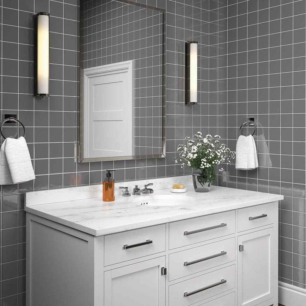 Restore Dove Gray Glossy 4-1/4 in. x 4-1/4 in. Glazed Ceramic Wall Tile (12.5 sq. ft. / case) by Daltile 4 Restore Dove Gray Glossy 4-1/4 in. x 4-1/4 in. Glazed Ceramic Wall Tile (12.5 sq. ft. / case) by Daltile - Image 2