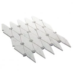 Premier Accents Eclipse Gray Diamond 11 in. x 15 in. x 8 mm Stone Mosaic Floor and Wall Tile (0.94 sq. ft./Each) by Daltile -Daltile Sales Store eclipse gray daltile marble tile pa82diamccms1l c3 1000