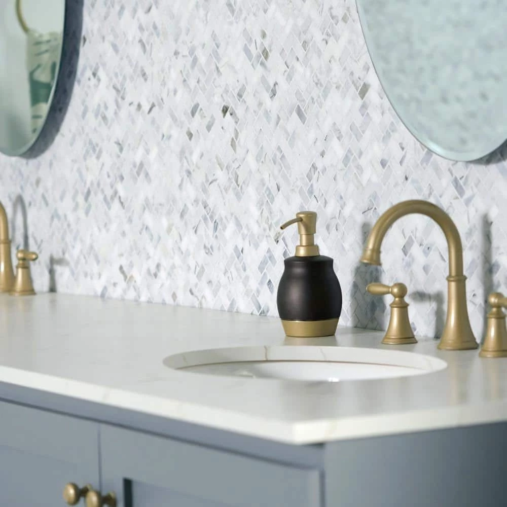 Stone Decor Fog 11 in. x 12 in. x 10 mm Marble Mosaic Floor and Wall Tile (0.83 sq. ft./Each) by Daltile 5 Stone Decor Fog 11 in. x 12 in. x 10 mm Marble Mosaic Floor and Wall Tile (0.83 sq. ft./Each) by Daltile - Image 3