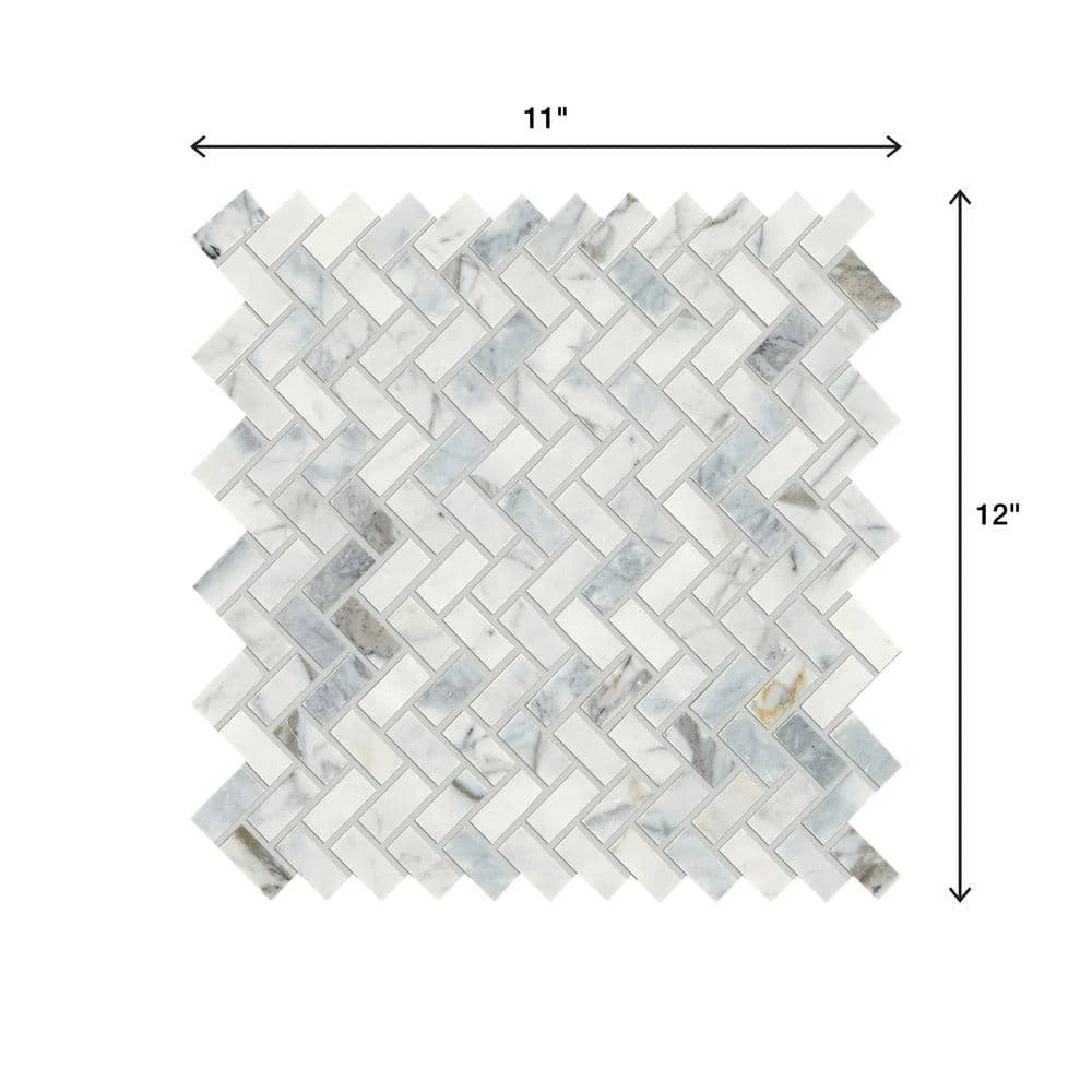 Stone Decor Fog 11 in. x 12 in. x 10 mm Marble Mosaic Floor and Wall Tile (0.83 sq. ft./Each) by Daltile 8 Stone Decor Fog 11 in. x 12 in. x 10 mm Marble Mosaic Floor and Wall Tile (0.83 sq. ft./Each) by Daltile - Image 6