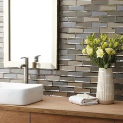 Premier Accents Frost Linear 12 in. x 13 in. x 8 mm Glass Mosaic Wall Tile (0.96 sq. ft./Each) by Daltile 9 Premier Accents Frost Linear 12 in. x 13 in. x 8 mm Glass Mosaic Wall Tile (0.96 sq. ft./Each) by Daltile -Daltile Sales Store frost daltile glass tile pa6626lnccms1p 1f 1000