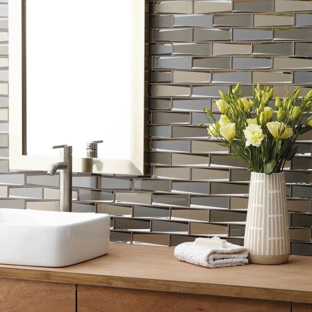 Premier Accents Frost Linear 12 in. x 13 in. x 8 mm Glass Mosaic Wall Tile (0.96 sq. ft./Each) by Daltile 6 Premier Accents Frost Linear 12 in. x 13 in. x 8 mm Glass Mosaic Wall Tile (0.96 sq. ft./Each) by Daltile - Image 4