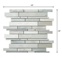 Stone Decor Glacier 12 in. x 14 in. x 10 mm Marble Linear Mosaic Floor and Wall Tile (1 sq. ft./ Each) by Daltile -Daltile Sales Store glacier daltile marble tile st56lnrndccms1p 77 1000