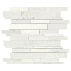 Stone Decor Glacier 12 in. x 14 in. x 10 mm Marble Linear Mosaic Floor and Wall Tile (1 sq. ft./ Each) by Daltile -Daltile Sales Store glacier daltile marble tile st56lnrndccms1p c3 1000