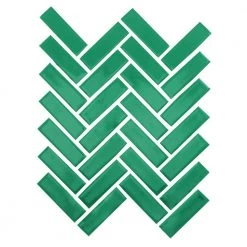 Restore Green 9 in. x 12 in. Glazed Ceramic Herringbone Mosaic Tile (0.6 sq. ft./each) by Daltile