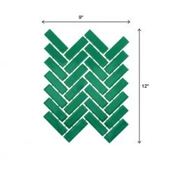 Restore Green 9 in. x 12 in. Glazed Ceramic Herringbone Mosaic Tile (0.6 sq. ft./each) by Daltile -Daltile Sales Store green daltile ceramic tile 011513herms1p2 a0 1000