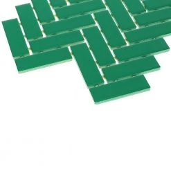 Restore Green 9 in. x 12 in. Glazed Ceramic Herringbone Mosaic Tile (0.6 sq. ft./each) by Daltile -Daltile Sales Store green daltile ceramic tile 011513herms1p2 c3 1000