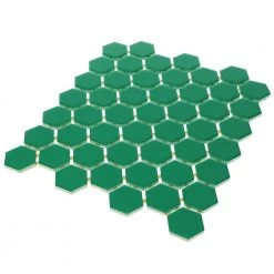 Restore Green 10 in. x 12 in. Glazed Ceramic Hexagon Mosaic Tile (0.81 sq. ft./each) by Daltile -Daltile Sales Store green daltile ceramic tile 011515hexms1p2 40 1000