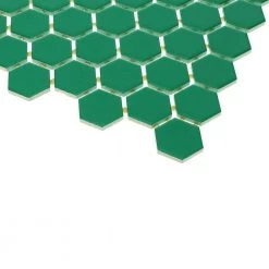 Restore Green 10 in. x 12 in. Glazed Ceramic Hexagon Mosaic Tile (0.81 sq. ft./each) by Daltile -Daltile Sales Store green daltile ceramic tile 011515hexms1p2 4f 1000