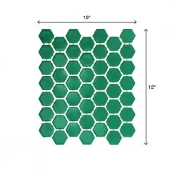 Restore Green 10 in. x 12 in. Glazed Ceramic Hexagon Mosaic Tile (0.81 sq. ft./each) by Daltile -Daltile Sales Store green daltile ceramic tile 011515hexms1p2 66 1000
