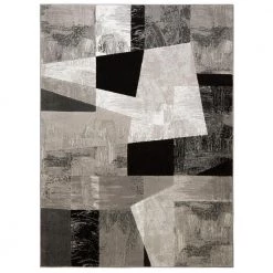 Catalina Grey/Black 8 ft. x 10 ft. Geometric Area Rug by Home Dynamix