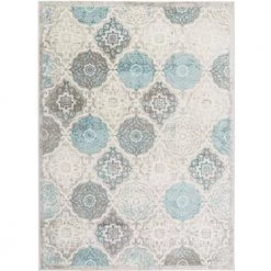 Boho Grey/Blue 8 ft. x 10 ft. Indoor Area Rug by Home Dynamix
