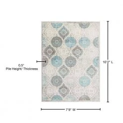 Boho Grey/Blue 8 ft. x 10 ft. Indoor Area Rug by Home Dynamix -Daltile Sales Store grey blue home dynamix area rugs 1 hd7585 705 76 1000
