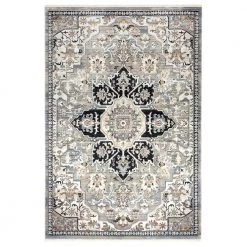 Bazaar Dazzle Grey/Blue 5 ft. x 7 ft. Medallion Area Rug by Home Dynamix