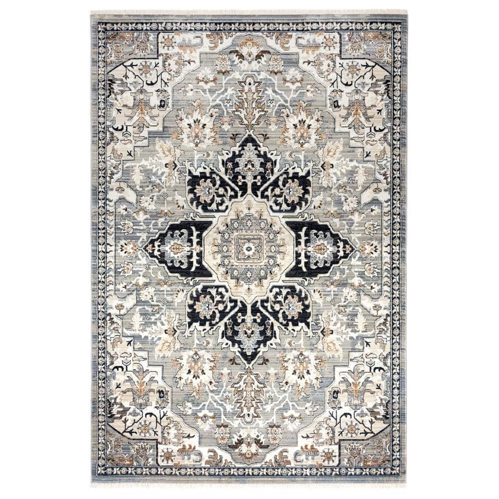 Bazaar Dazzle Grey/Blue 5 ft. x 7 ft. Medallion Area Rug by Home Dynamix 3 Bazaar Dazzle Grey/Blue 5 ft. x 7 ft. Medallion Area Rug by Home Dynamix